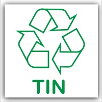 1 x Tin Recycling Self Adhesive Sticker-Recycle Logo Sign-Environment Label